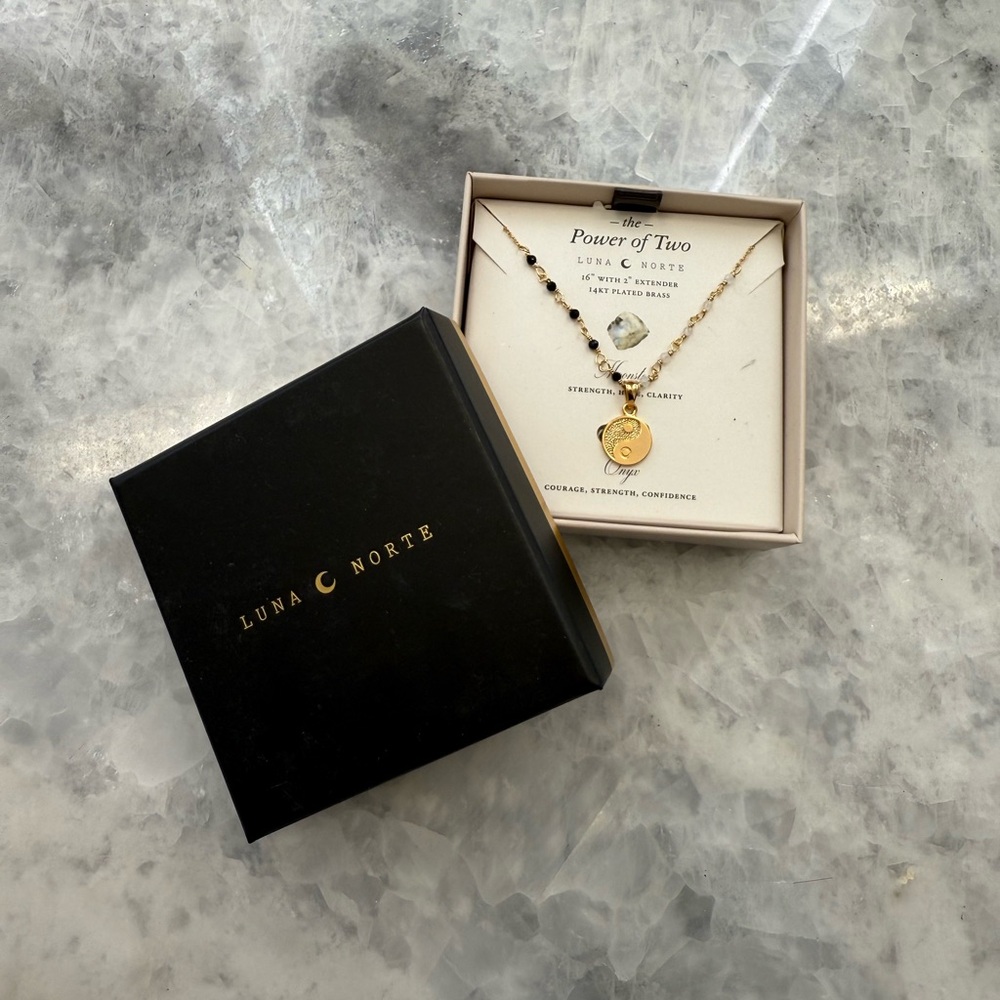 Luna Norte 16" with 2" Extender 14KT Plated Brass Necklace